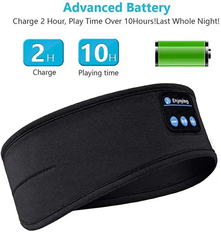 Sleep Mask Bluetooth Sleeping Headphones Headband Thin Soft Elastic Comfortable Wireless Music Headset Eye Mask For Side Sleeper - Fullshopping