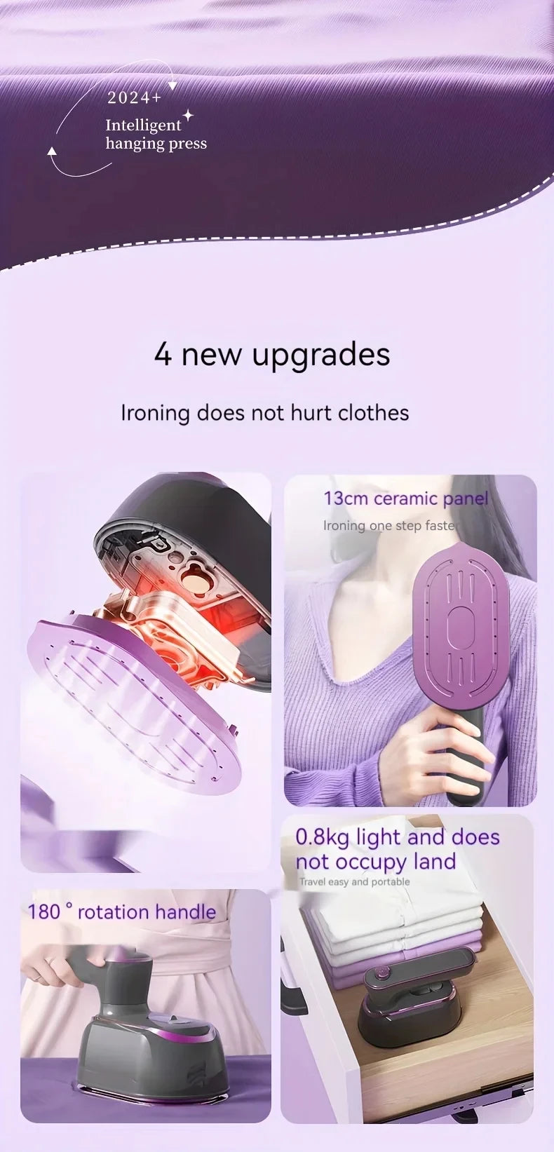 Handheld Steam Iron Portable Mini Dormitory Home Hanging Iron Foldable For Easy Travel Quick Dressing And Ironing Of Clothes - Fullshopping