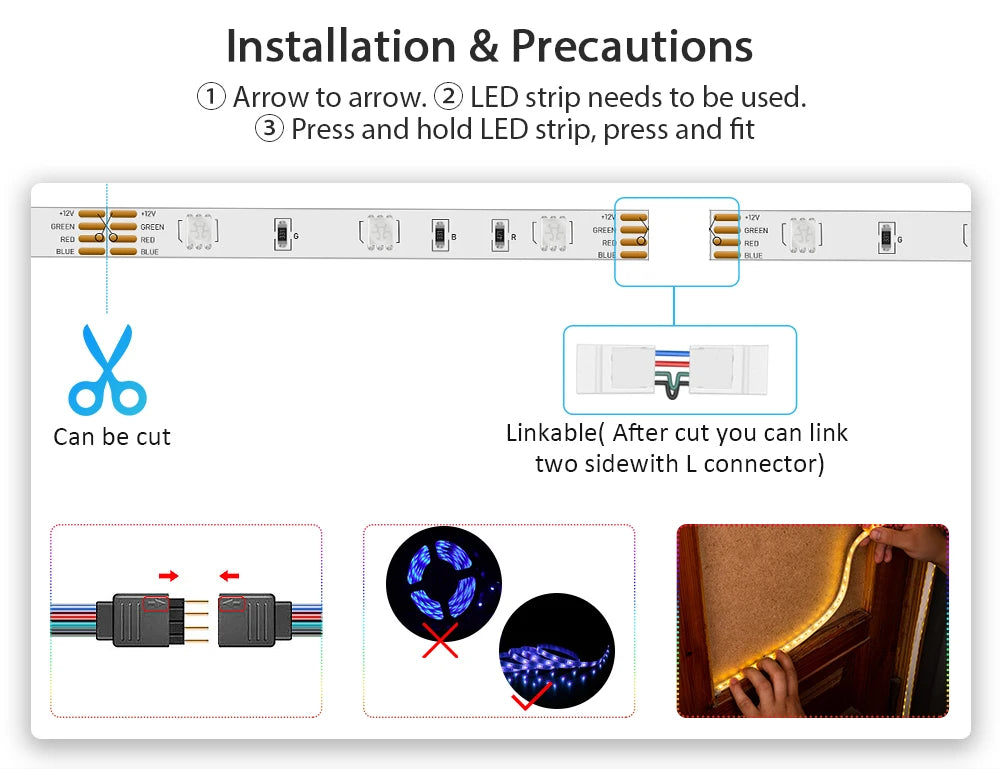 LED Strip Lights RGB 3535 ,5V 1M-30M,16 million colors, RGB , Led Strip Lighting Music Sync, Color Changing for Party Home - Fullshopping