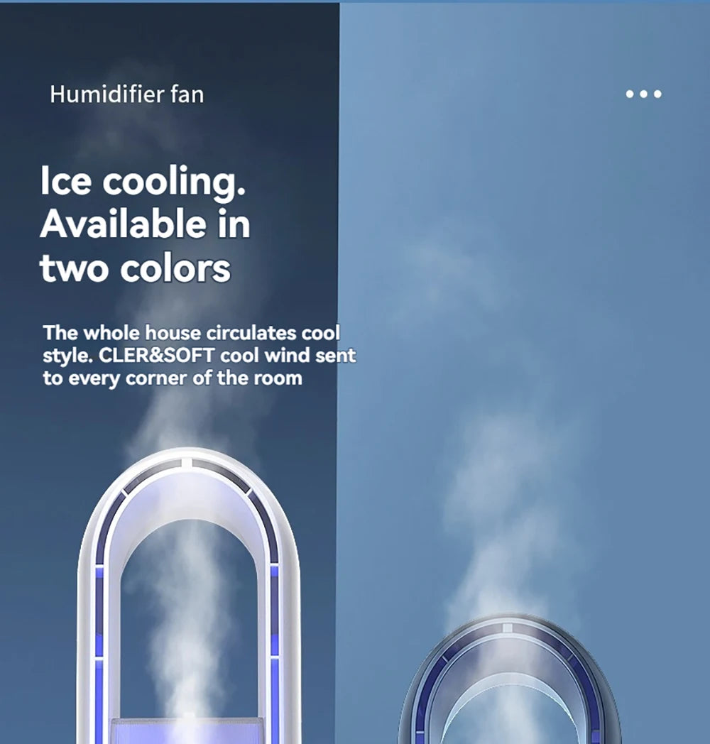 Mini Air Cooler Humidification Cooling USB Silent Timed Air Conditioning Fan Colorful Lights Night Light Led Screen 6 Wind Speed