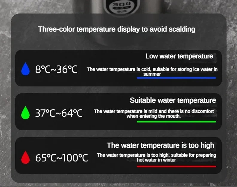 500ML-1Liter Stainless Steel Thermos Bottle with LED Temperature Display Sus304 Tea Water Bottle Vacuum Flask Portable Cups - Fullshopping
