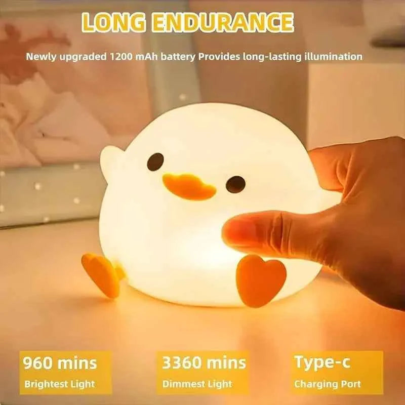 Soft Silicone Night Light - USB Rechargeable Touch Control 3-Level Dimmable Bedside Lamp for Nursery, Kids, Babies & Gift Decor - Fullshopping