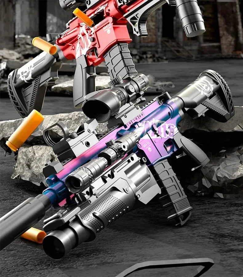 M416 Toy Gun Shell Throwing Soft Bullet Can Fire Suction Cup Children's Assault Rifle Manual loading Model Boy's Toy - Fullshopping