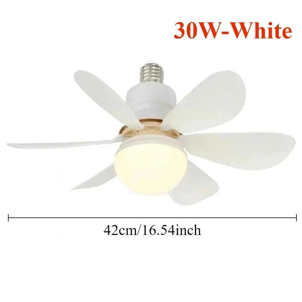 30W/40W Ceiling Fans with Remote Control LED Light Fan, E27 Lamp Base Intelligent Silent Ceiling Fan for Bedroom and Living Room