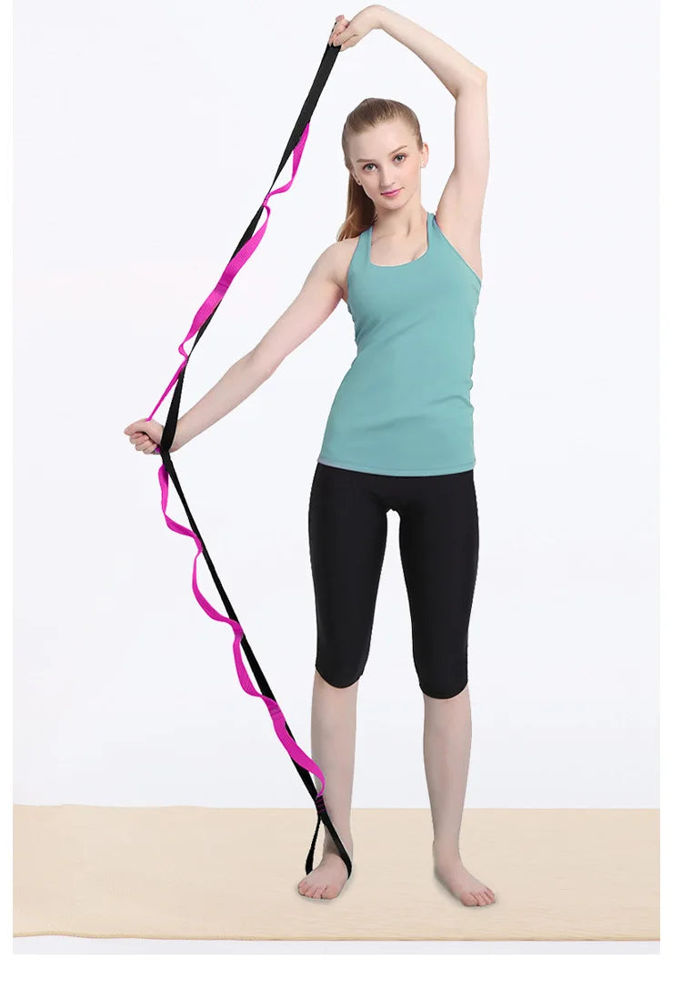 Stretching Strap Yoga Strap with Loops, Stretch Straps for Physical Therapy, Non-Elastic Exercise Strap for Pilates, Dance,Sport - Fullshopping
