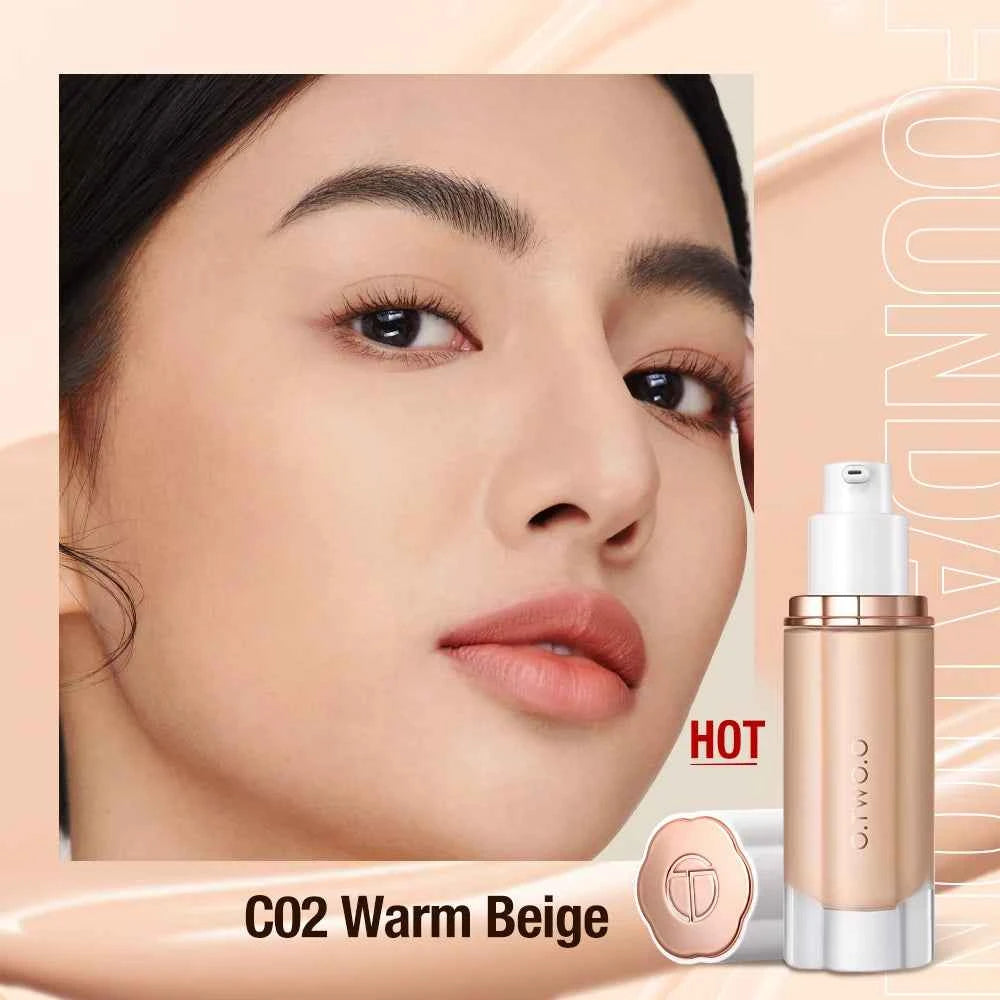 O.TWO.O 30ml Liquid Foundation Oil-control High Coverage Makeup Base Cream SPF30 Waterpoof Concealer Makeup Face Foundation - Fullshopping