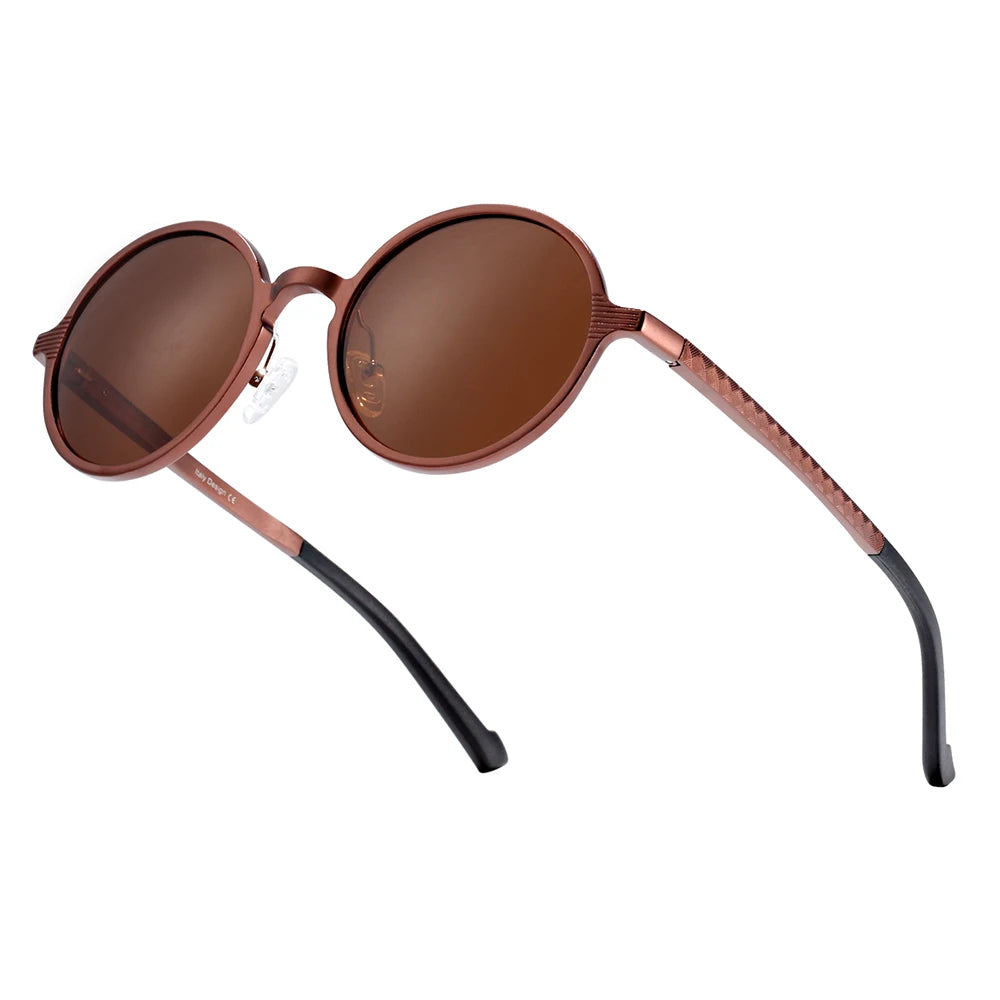 BARCUR Brand Luxury Vintage Exquisite Women Polarized Sunglasses High-Quality Metal Circular Frame UV400 Men Sunglasses - Fullshopping