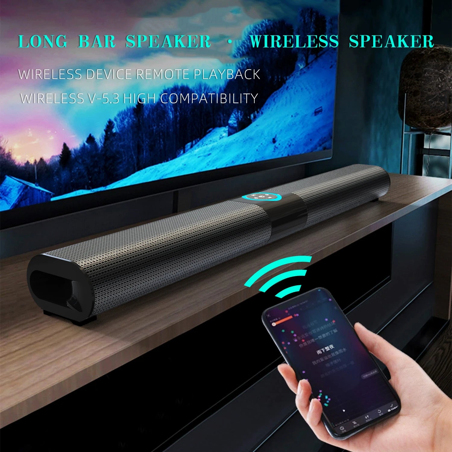 HOMEFISH BS-20 RGB Ambient Light Bluetooth Speaker with 6 EQ Sound Effects and Multiple Connectivity Options - Fullshopping