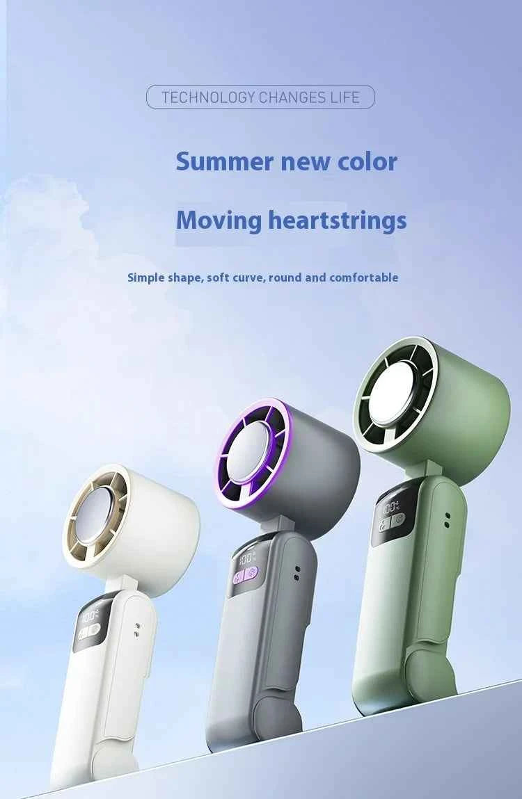 New handheld cooling fan with 100 levels of cooling and folding, portable turbo fan fan