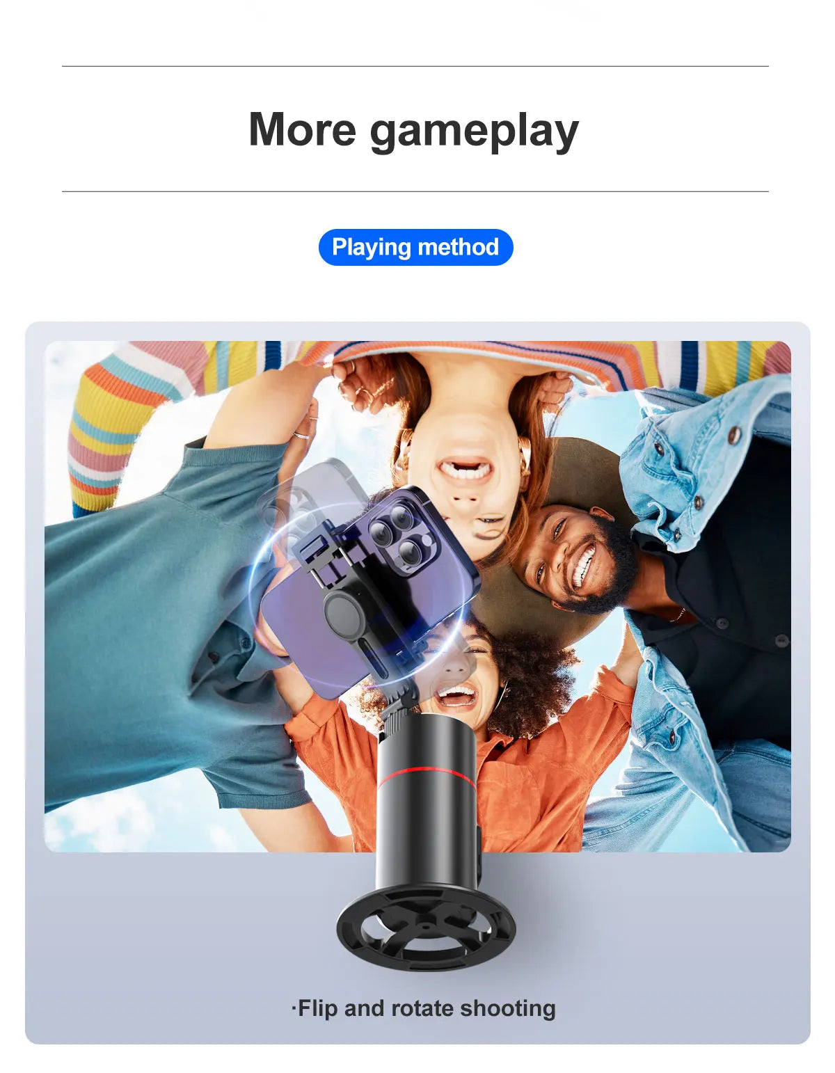 Phone Stabilizer Smart Facial Tracking Detachable Phone Clip with Fill Light Desktop Phone Stand Wireless Selfie Stick Tripod - Fullshopping