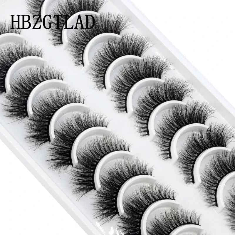 HBZGTLAD 10 pairs Eyelashes 3D Natural Long False Lashes Fluffy Soft Cross Manga Lashes Wispy Natural Eyelash Extension Makeup