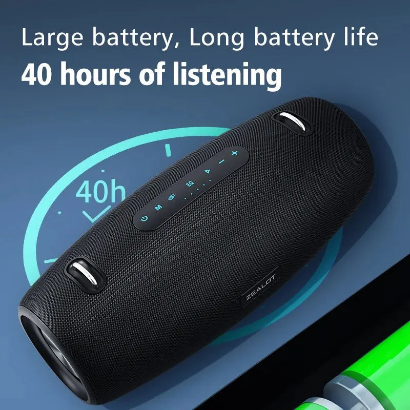 ZEALOT-S67 60W Portable Bluetooth Speaker Outdoor Party Speaker Big Loud Speaker Excellent Bass Performace 3D Speaker - Fullshopping