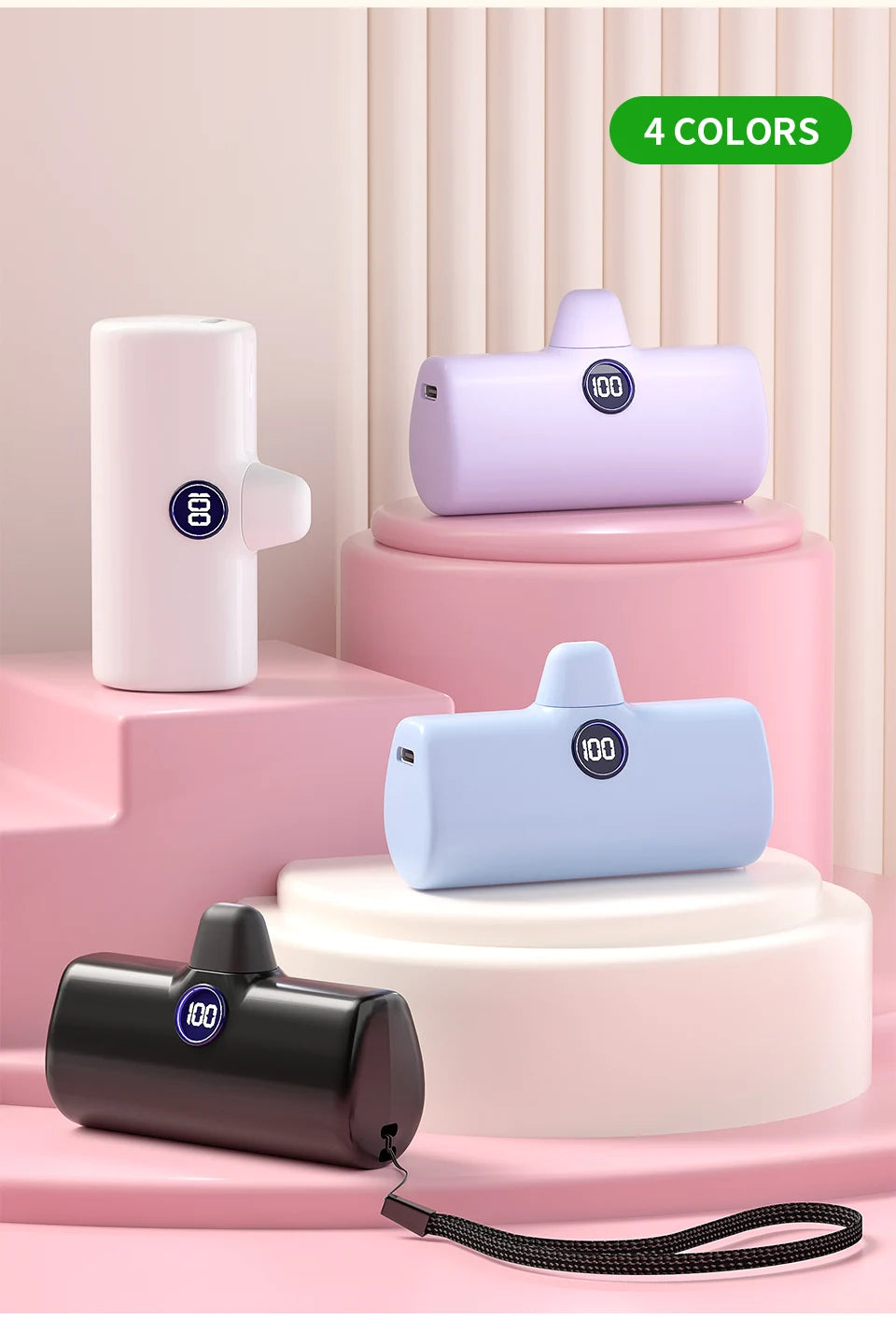 Fast Charge Portable Charger for iPhone Samsung Xiaomi Compact External Spare Battery Built-in Plug PD Fast Charging Power Bank - Fullshopping