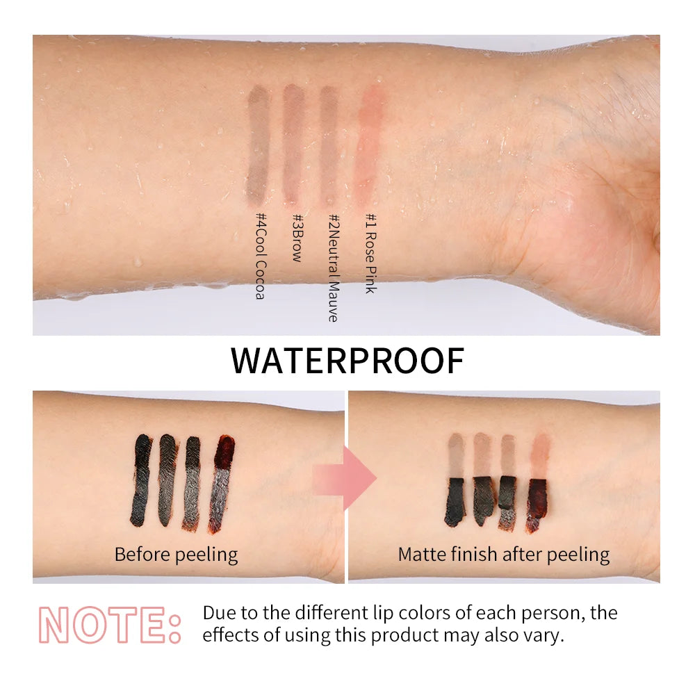 Waterproof Lip Liner Peel Off Tattoo Lipgloss Waterproof Long Lasting Matte Lip Tint Brown Contour Tear-off Lips Stain Cosmetic - Fullshopping