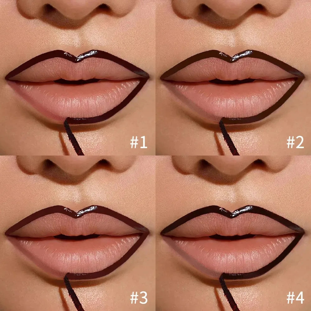 Waterproof Lip Liner Peel Off Tattoo Lipgloss Waterproof Long Lasting Matte Lip Tint Brown Contour Tear-off Lips Stain Cosmetic - Fullshopping