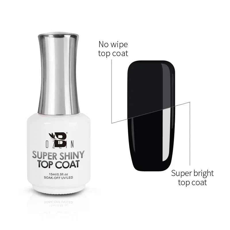 BOZLIN 15ML Super Top Coat  Function Gel No Wipe Matte Top Gel Transparent Soak Off  UV LED Nail Art Manicure Gel Varnish Primer - Fullshopping