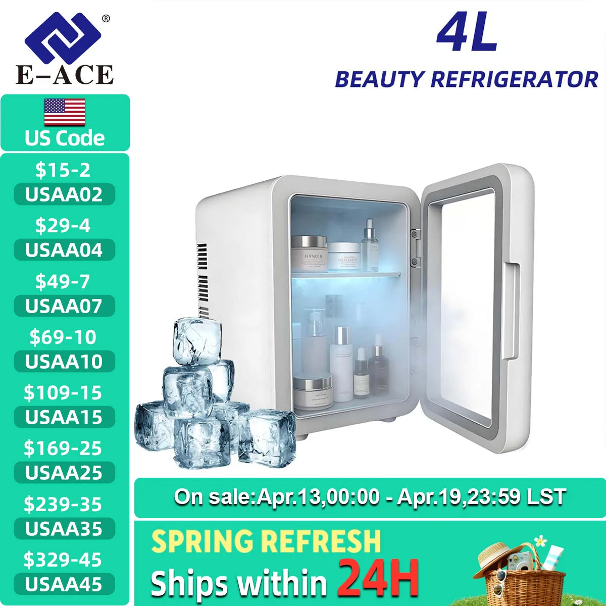 4L Mini Beauty Refrigerator With Cooling And Heat  Both Car Home Use Refrigerated Storage For Skincare Products To Keep Fresh - Fullshopping