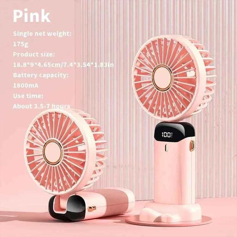 USB Handheld Mini Fan Foldable Portable Neck Hanging Fans - Fullshopping
