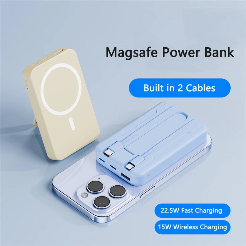 100000mAh Wireless Magnetic Power Bank Portable PD22.5W Fast Charging External Battery for Magsafe for iPhone17 16 15 Xiaomi 17 - Fullshopping
