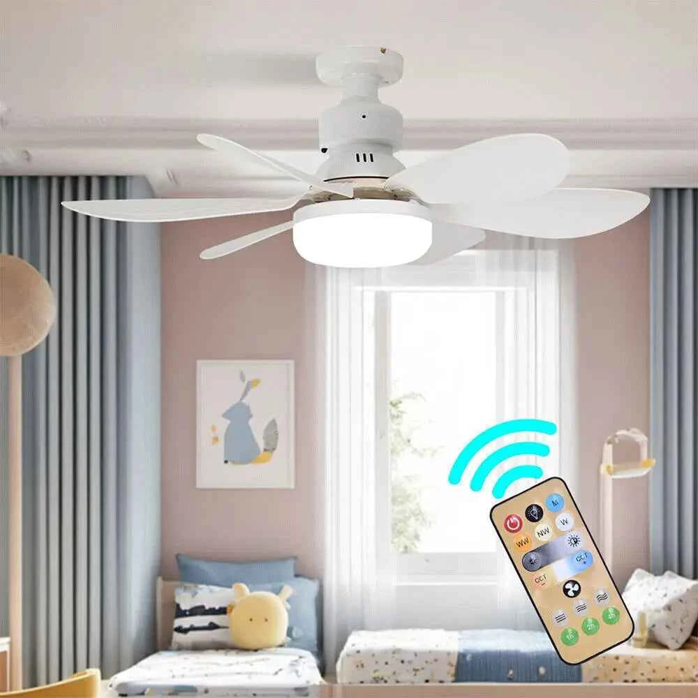 E27 Dimmable LED Ceiling Fan with Light, Remote Control, 3 Speed Settings, Flush Mount, Energy Efficient, Modern Design
