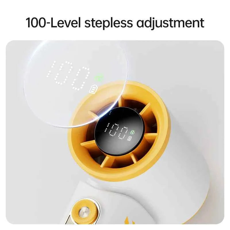 New Portable Turbo Small Air Cannon Handheld Fan 100 Wind Speeds Adjustable Mini Electric Fan USB Charging Fan Outdoor Mini Fan