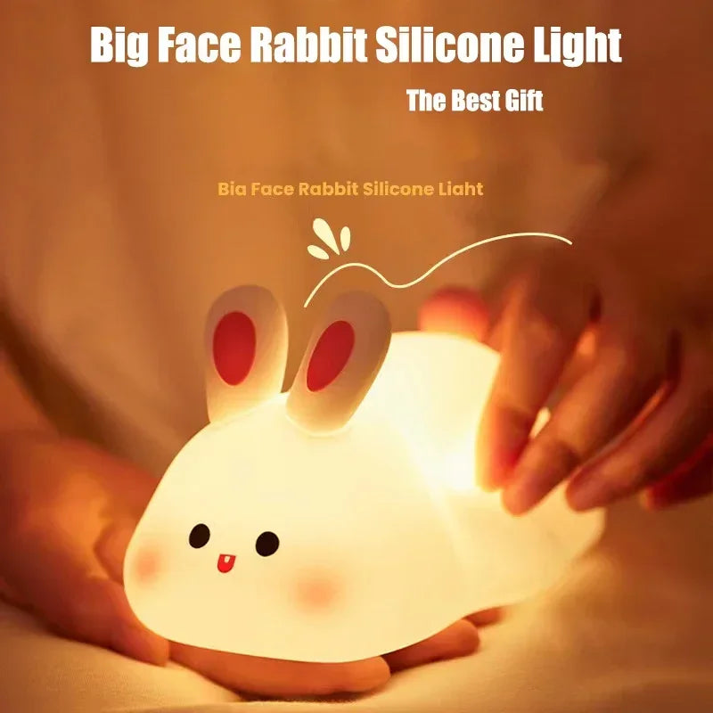 Soft Silicone Night Light - USB Rechargeable Touch Control 3-Level Dimmable Bedside Lamp for Nursery, Kids, Babies & Gift Decor - Fullshopping