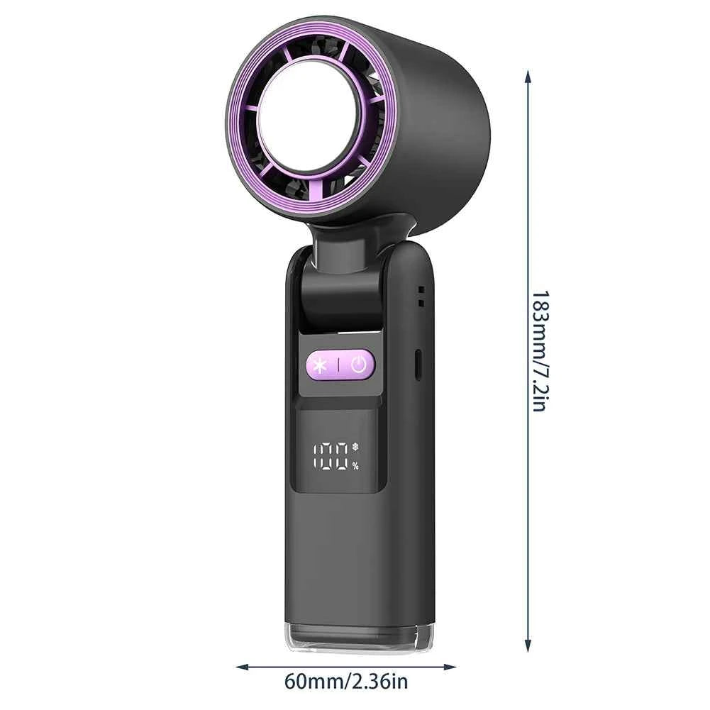 Portable Hand Fan Speed 1-100 Turbos Chilled Mini Bladeless Handheld Fan USB Rechargeable Personal Highspeed Fans Electric Fan