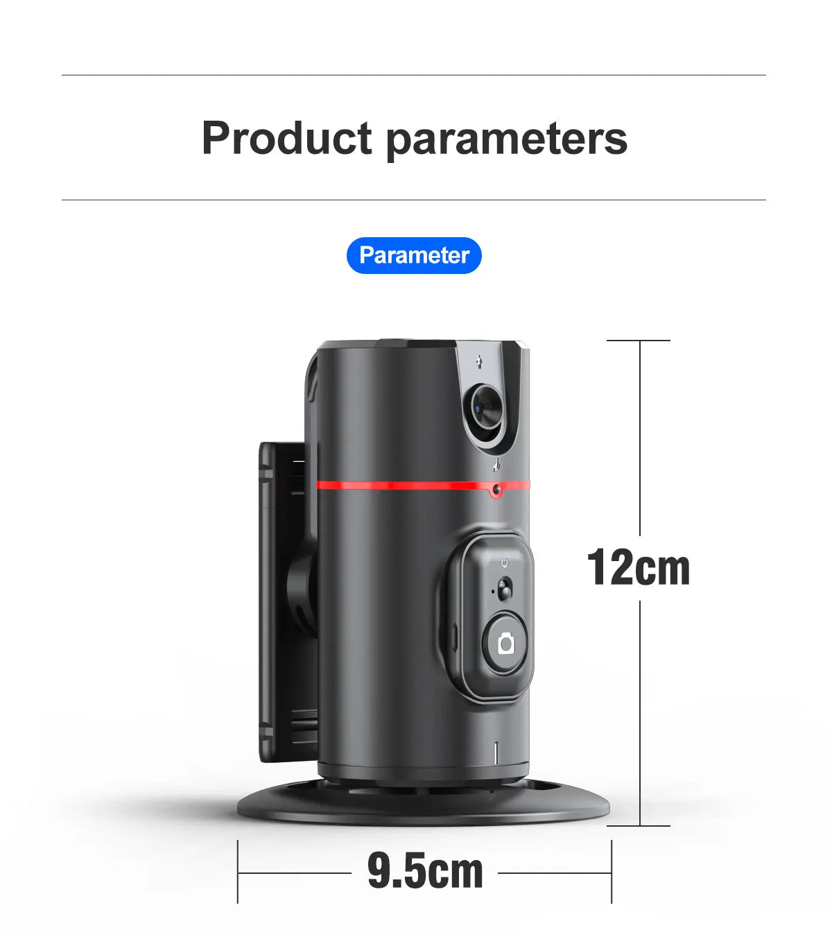Phone Stabilizer Smart Facial Tracking Detachable Phone Clip with Fill Light Desktop Phone Stand Wireless Selfie Stick Tripod - Fullshopping