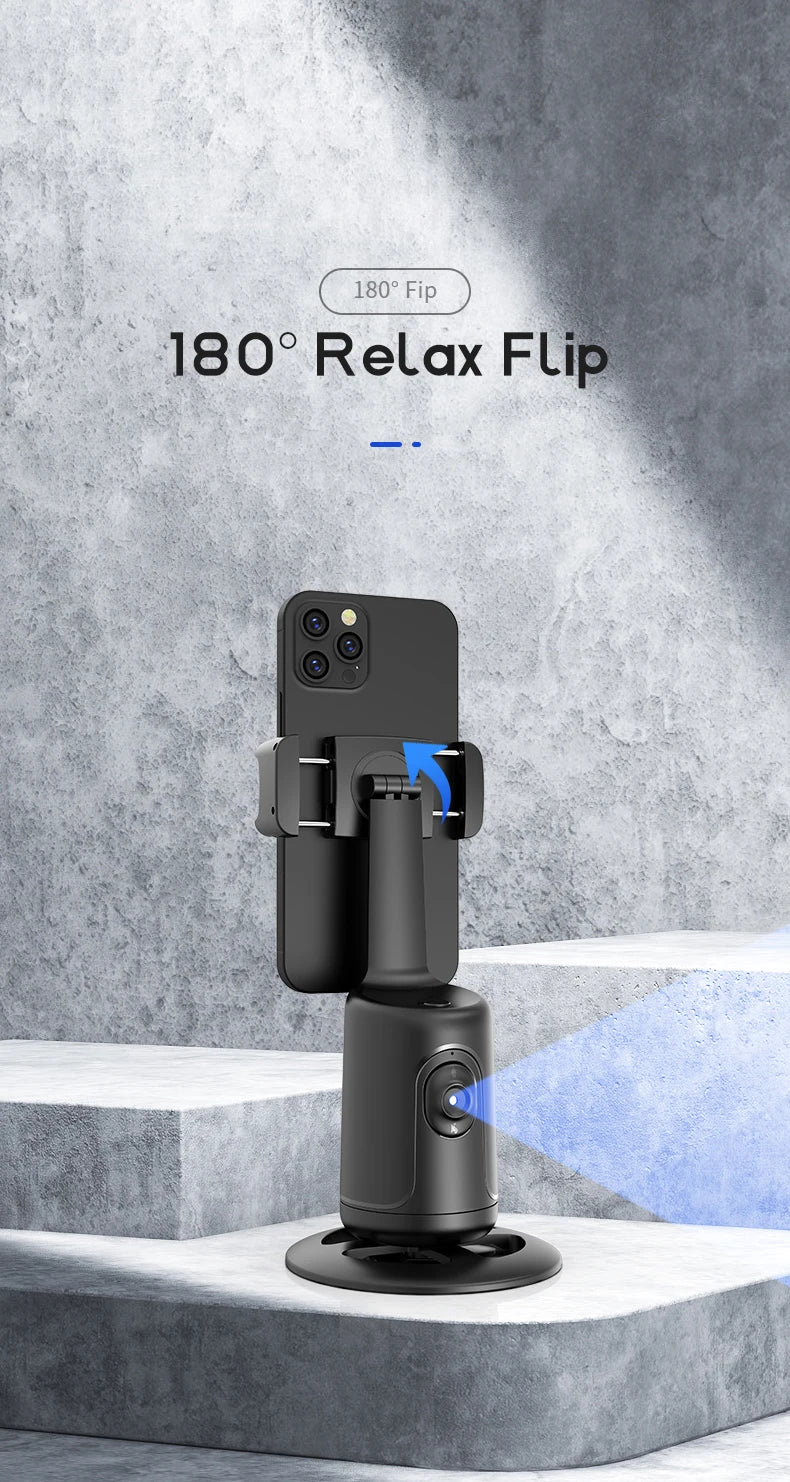 Phone Stabilizer Smart Facial Tracking Detachable Phone Clip with Fill Light Desktop Phone Stand Wireless Selfie Stick Tripod - Fullshopping