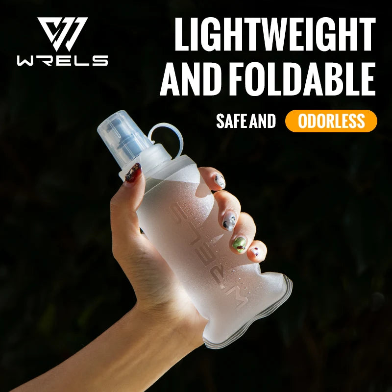 WRELS Running Water Bottle Soft Flask Folding Collapsible Water Bottle TPU BPA-Free Camping Hiking Travel Folding Water Bottle - Fullshopping