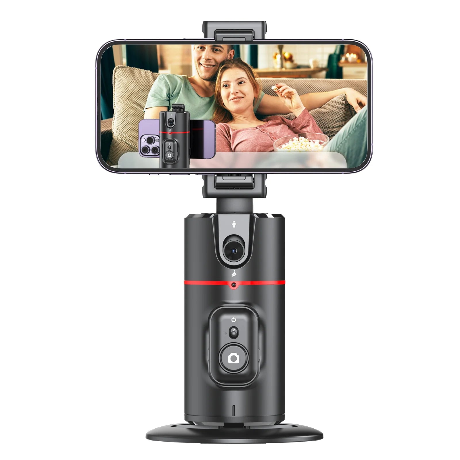 Phone Stabilizer Smart Facial Tracking Detachable Phone Clip with Fill Light Desktop Phone Stand Wireless Selfie Stick Tripod - Fullshopping