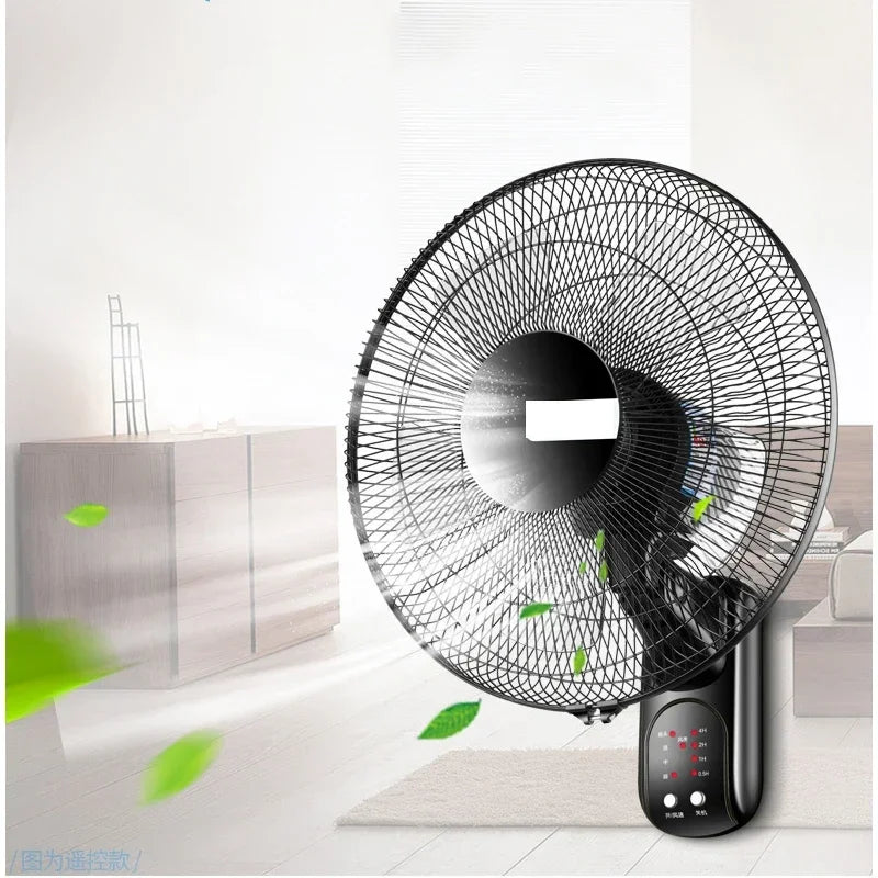 Household Wall-Mounted Electric Fan 220V/60W 16-Inch Living Room Kitchen Fan With 3 Speed Adjustable Smart Version/Mechanical - Fullshopping