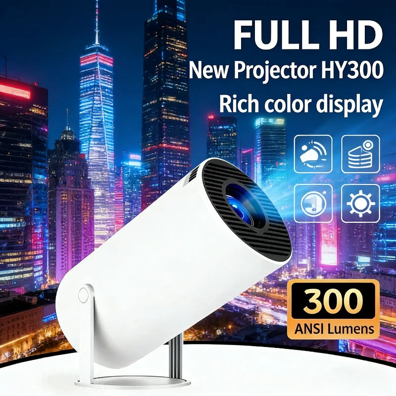 New Projector HY300 4K Android 11 Wifi6 290ANSI Allwinner H713 BT50 1080P 1280720P Cinema Outdoor Portable Projectors - Fullshopping