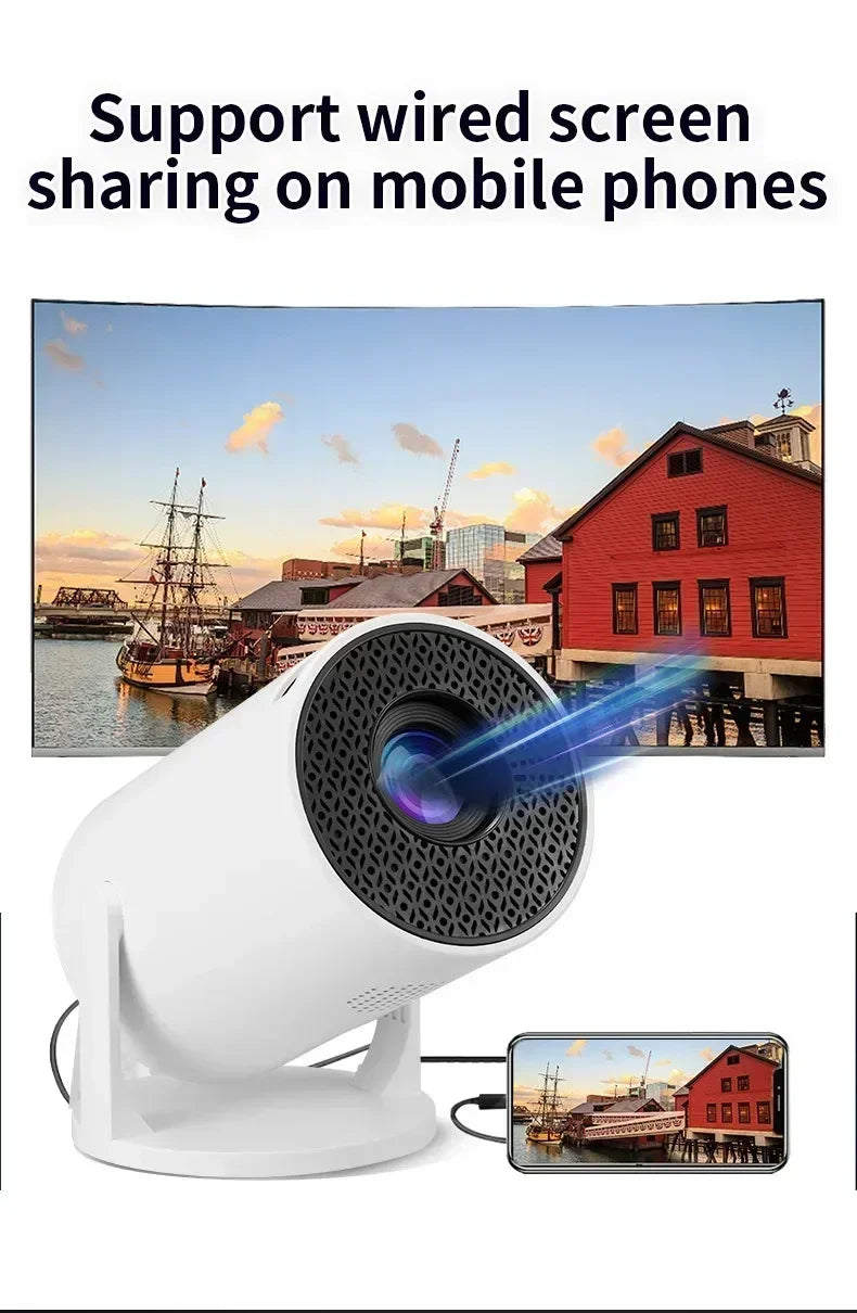 New Projector HY300 4K Android 11 Wifi6 290ANSI Allwinner H713 BT50 1080P 1280720P Cinema Outdoor Portable Projectors - Fullshopping