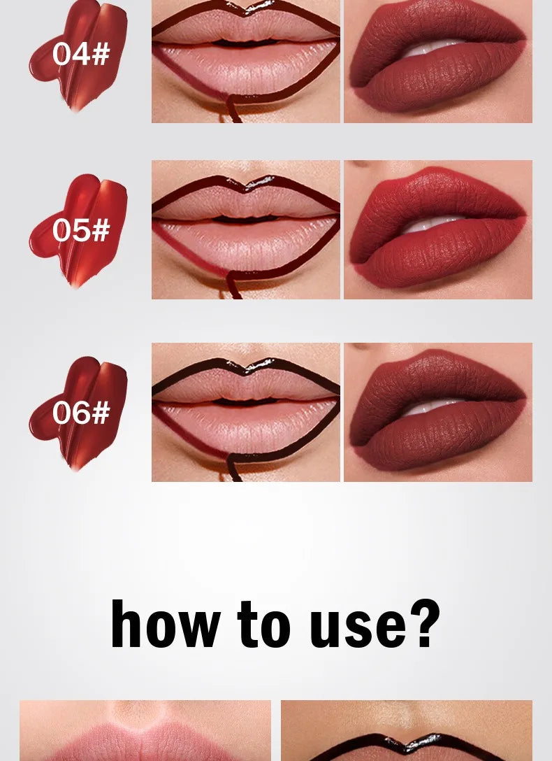 Peel Off Lip Liner Stain Kit - Long-Lasting Waterproof Matte Lip Tint Set for Women, Trend Colors, Easy to Use - Fullshopping