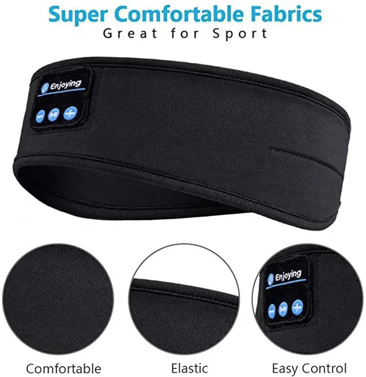 Sleep Mask Bluetooth Sleeping Headphones Headband Thin Soft Elastic Comfortable Wireless Music Headset Eye Mask For Side Sleeper - Fullshopping