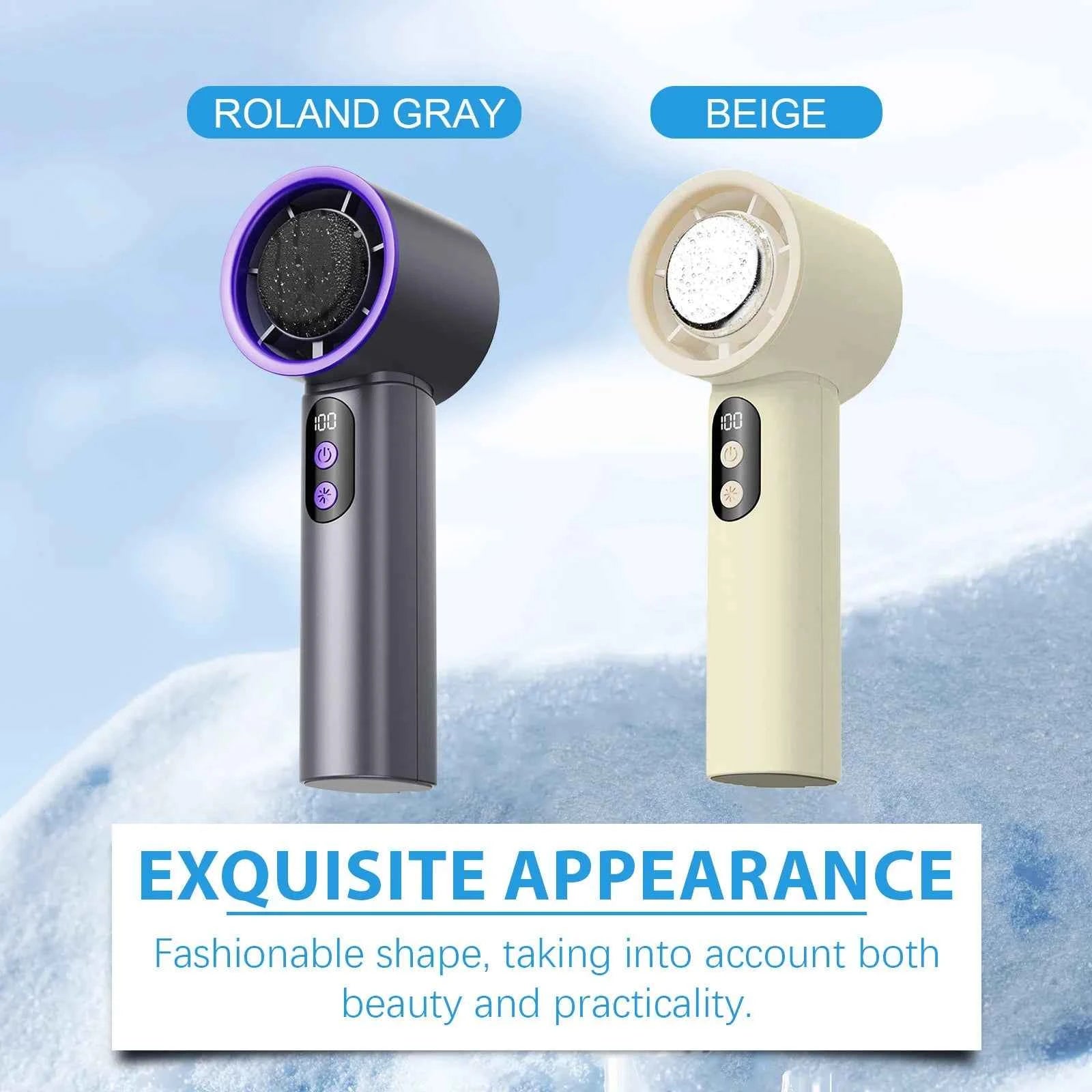 Turbo Fan Portable Handheld Cooling Fan Mini USB Ice Fan With Digital Display Outdoor Personal Camping Turbo Cold Air Fan
