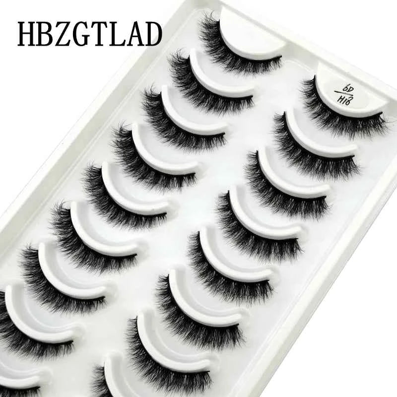 HBZGTLAD 10 pairs Eyelashes 3D Natural Long False Lashes Fluffy Soft Cross Manga Lashes Wispy Natural Eyelash Extension Makeup