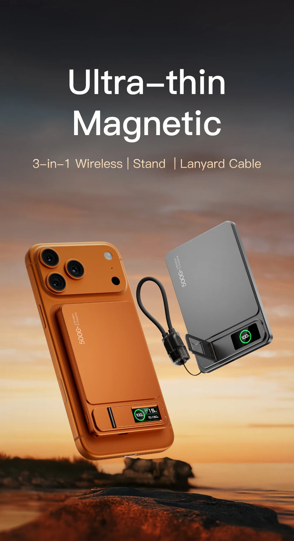 CCC 10000mAh Slim Original Power Bank For MagSafe,Magnetic Wireless 20W Fast Charging Portable Battery For iPhone 12-17 iWatch - Fullshopping