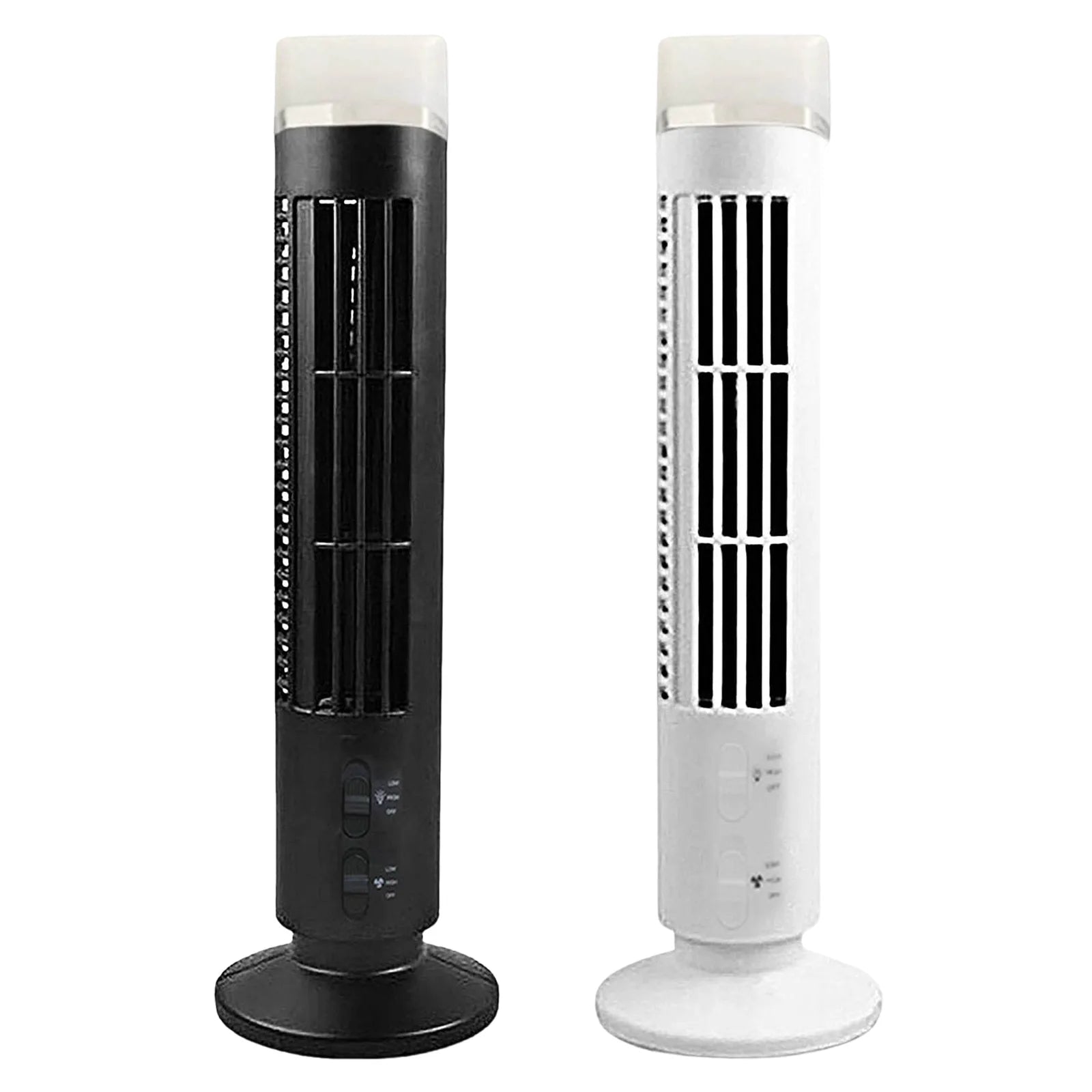 Vertical  Fan Bladeless Cooling Tower Fans with Light USB Plug-in Or Battery Powered 2-speed for Home Office
