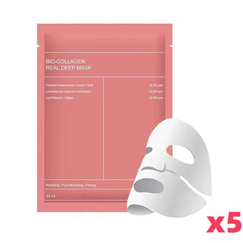 20/10/5PCs Bio Collagen Face Mask Shrink Pores Deep Hydrating Overnight Mask Moisturizing Refreshing Brightening Face Skin Care