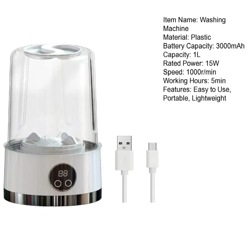 Portable Cordless Washing Machine,USB Rechargeable, Mini Washer For /Underwear/Socks/Baby Clothes Home Travel Laundry Bucket - Fullshopping