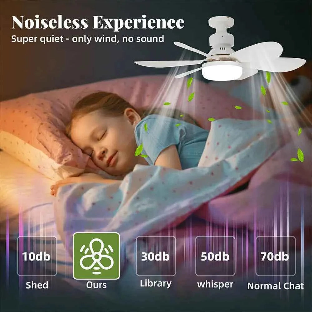 E27 Dimmable LED Ceiling Fan with Light, Remote Control, 3 Speed Settings, Flush Mount, Energy Efficient, Modern Design