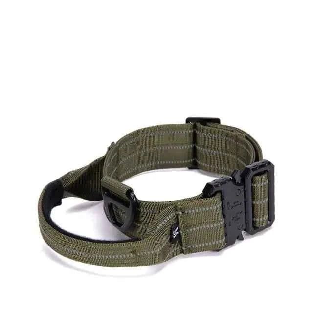 Tactical Reflective Nylon Dog Collar with Leash & Harness - Fullshopping