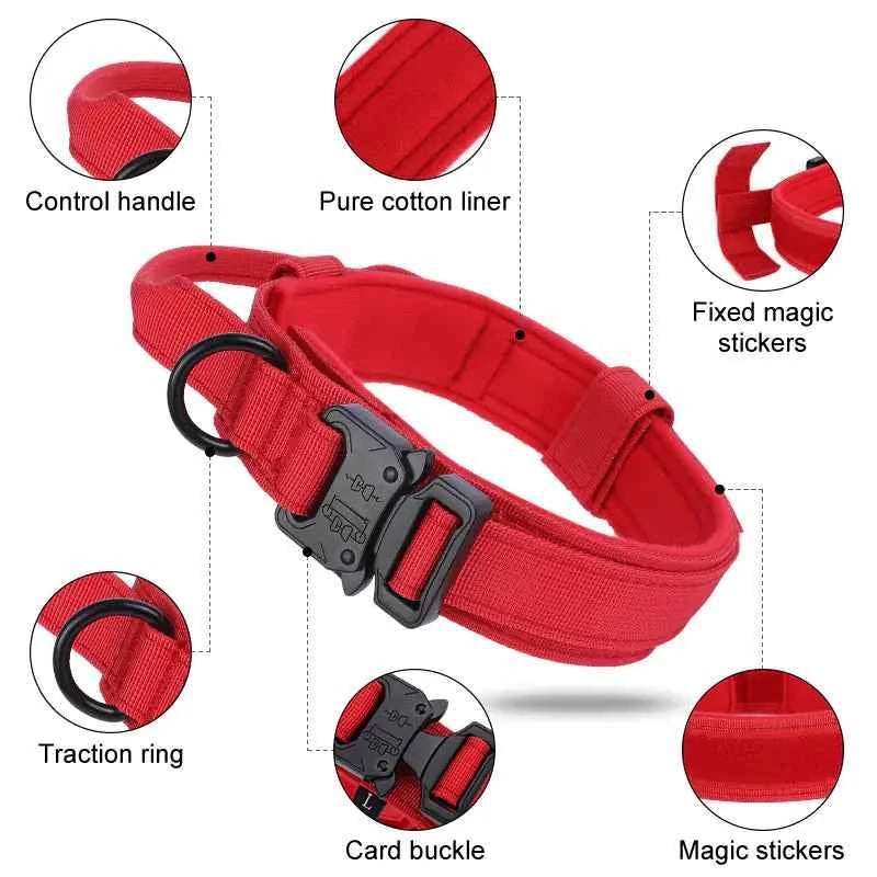 Adjustable Tactical Dog Collar and Leash Set for Training - Fullshopping