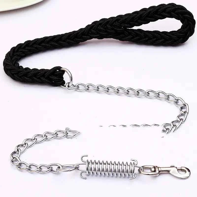 Handwoven Spring Dog Leash with Collar for Large Dogs - Fullshopping