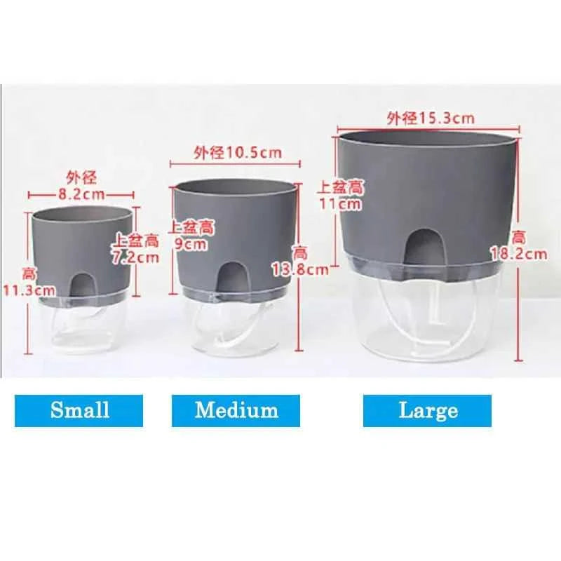 Transparent Double-Layer Self-Watering Flower Pot - Fullshopping